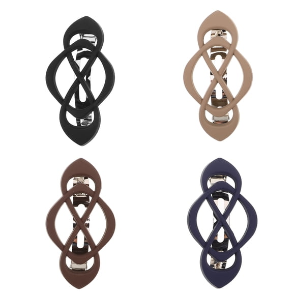 Milisten 4Pcs French Design Hair Barrettes Assorted Color Metal Clips for Updo Styles