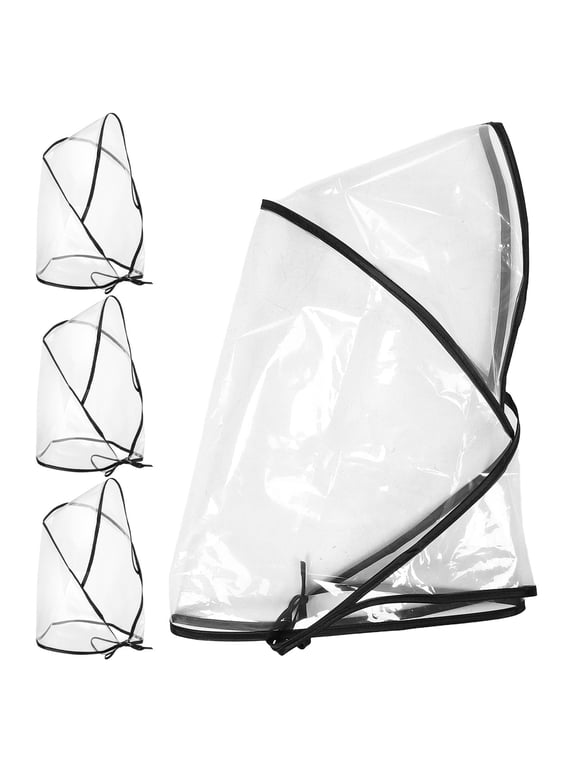 Clear Pe Rain Hat Multi Color Complete Waterproof and Stylish Design 4Pcs