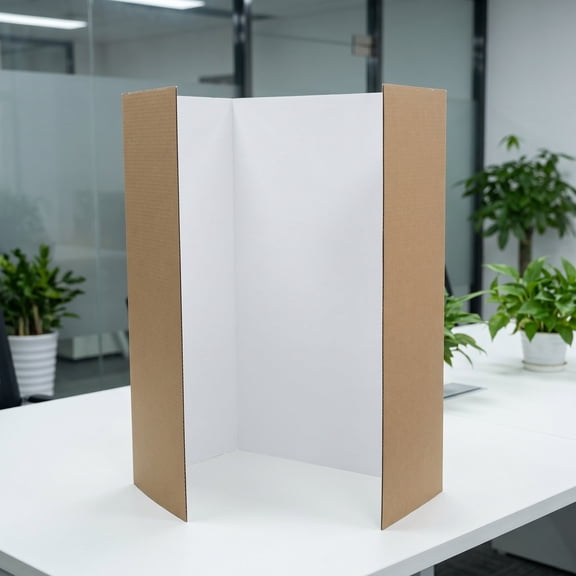 Milisten 4Pcs White Trifold Presentation Board Portable Design for School Projects and Business Events