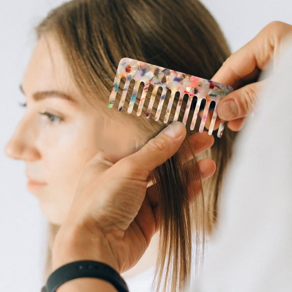 Milisten 4-Pack Wide Tooth Hair Combs for Thick Hair, Anti-Static Cellulose Acetate Material with Stylish Pattern Design