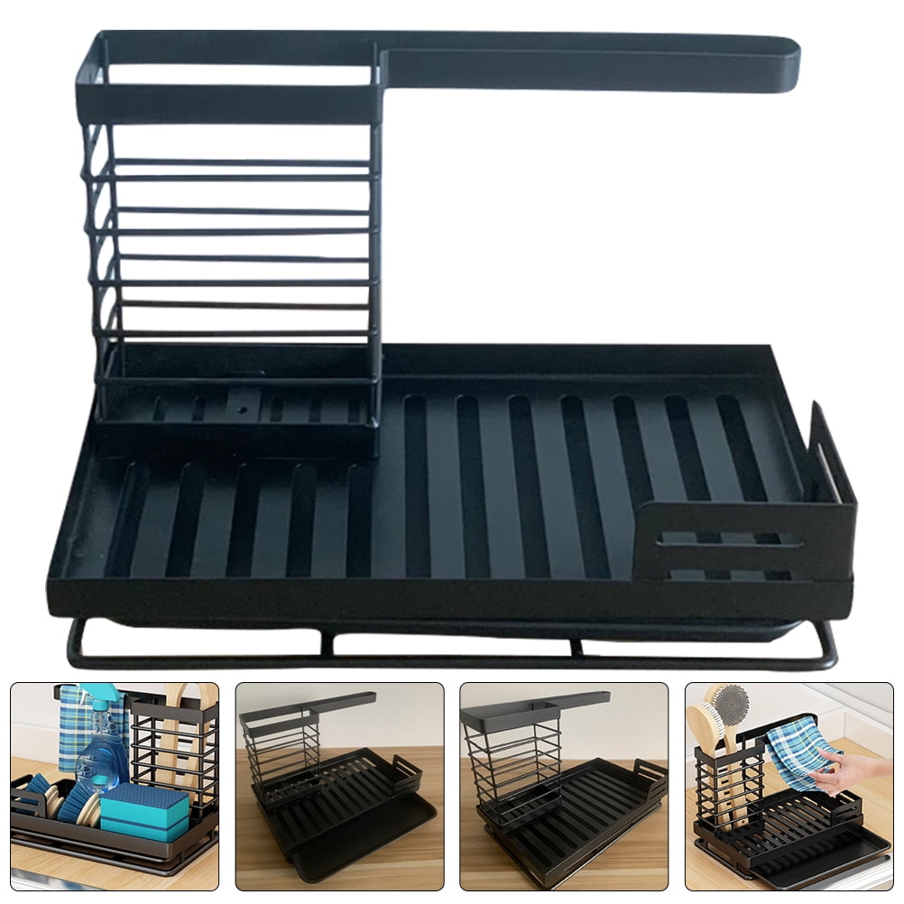 Milisten 4Set Kitchen Sink Organizers Black Metal Sponge Storage Rack ...