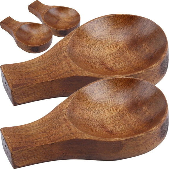 Milisten Wooden Sauce Dishes Set of Brown Small Sauce Bowls for Sushi and Condiments