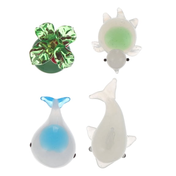 Milisten Figurines Home Decor Glass Crafts Assorted Color 4Pcs