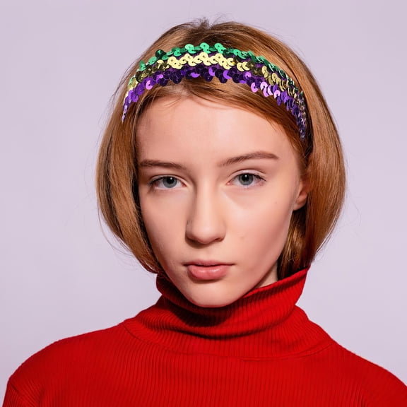 Milisten 4Pcs Stretchy Sequin Headbands Elastic Fit Multicolor Bands for Party Use