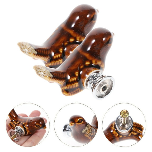 Milisten Ceramic Cabinet Knobs Drawer Pull Handles 4 Pieces Decorative Hardware for Furniture