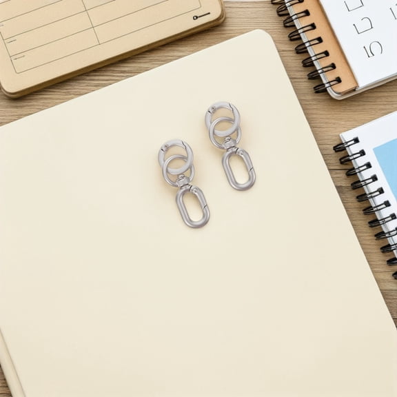 Milisten 5-Pack Metal Spring Lanyard Hooks with 360 Rotation for Keys, ID Badges, and Everyday Convenience