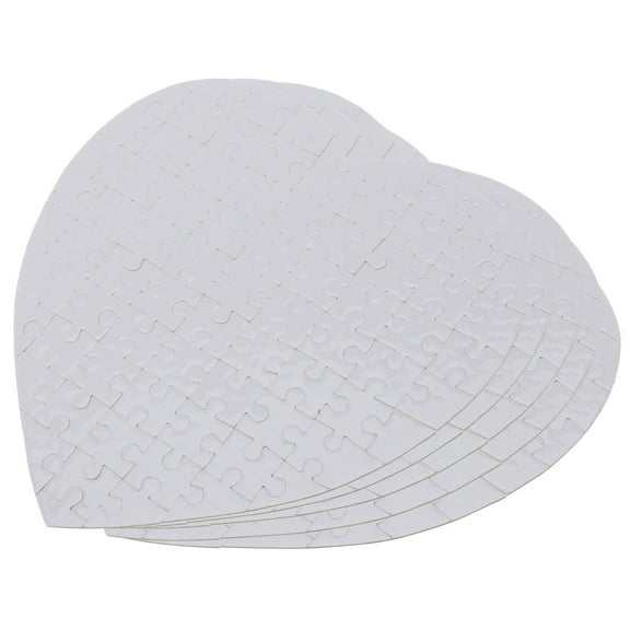 Milisten 5 Sets White Blank Jigsaw Puzzles for DIY Decorating with Sublimation Transfer Process