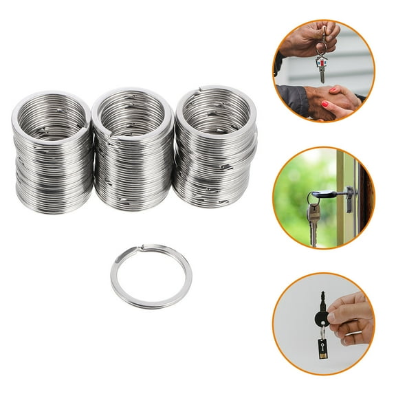 Milisten 50-Pack Stainless Steel Keychain Lanyards with Clip for Keys, Key for Everyday Use