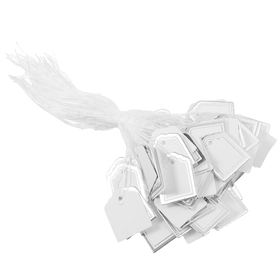 Milisten 500Pcs DIY Use Hanging Price Tags White Paper Label Tag for Clothing Merchants