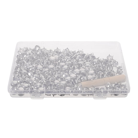 Milisten 500Pcs Plated Silver Round Rivets for Shoes Clothes Belt DIY Metal Studs for Punk Rock Decoration