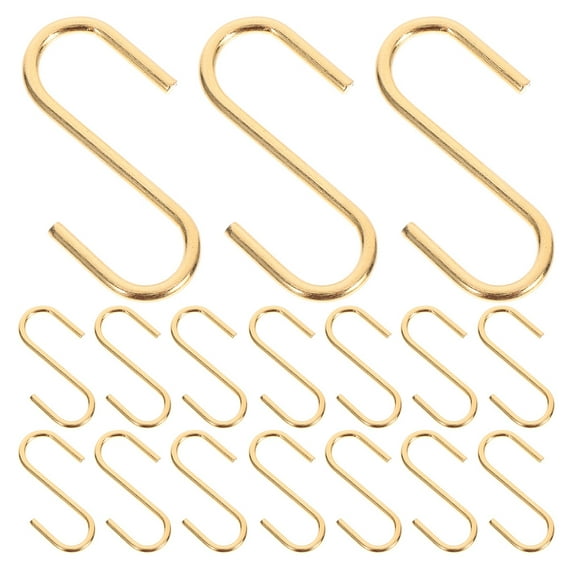Milisten 50PCS Mini Hooks For Hanging Jewelry And Ornaments Golden Iron S Shape Hooks