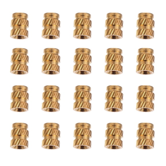 Milisten 50Pcs Knurled Copper Nuts Threaded Inserts for Heat Resistant Machine Use