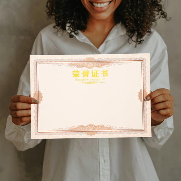 Milisten 50 Pcs Brown Blank Certificate Paper for Printing Awards, Diplomas, Office and School Use, Decorative Quality Sheets