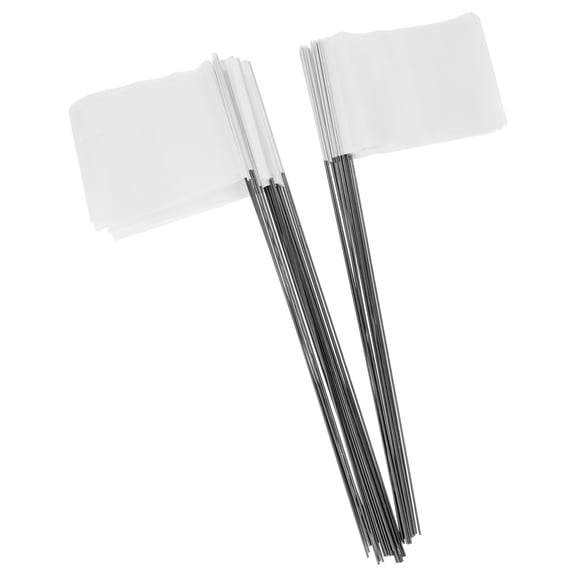 Milisten White Triangular Flags for Yard and Lawn Sprinkler Marking, Easy to Insert, 50Pcs