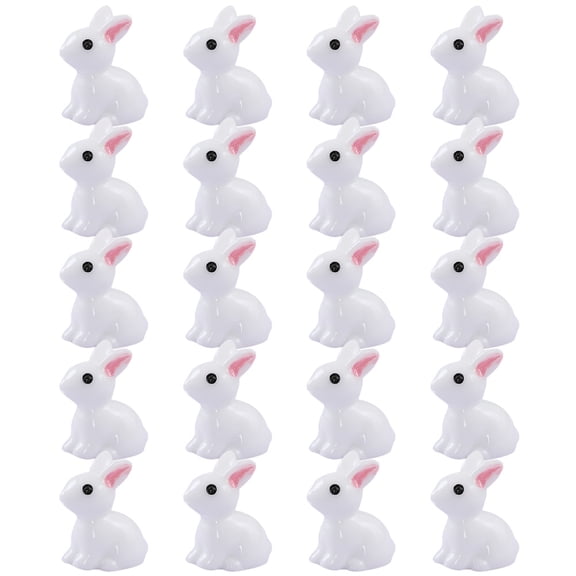 Milisten 50Pcs White Resin Rabbit Figurines Durable Animal Decor for Porch Living Room and Study