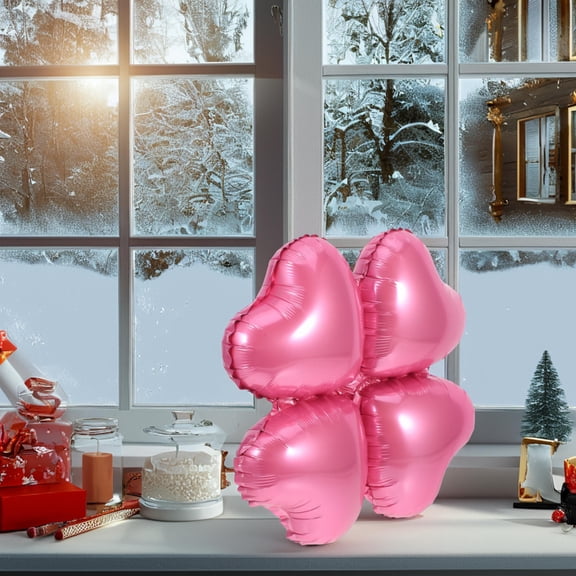 Milisten Foil Heart Balloons Pink PVC 50pcs for Wedding and Anniversary Scene Layout