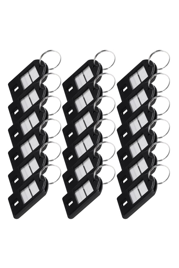 50Pcs Compact Key Labels Black Plastic for Labeling Keys Pets Backpacks
