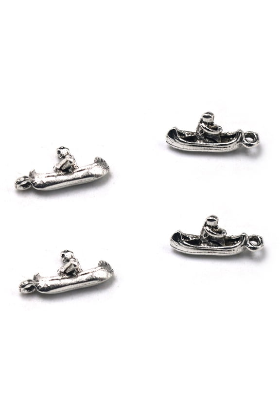 50Pcs Fishing Boat Pendants for Jewellery Making Silver Accessory for DIY Projects Friends Lovers Self
