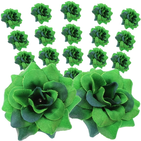 Milisten 50Pcs Silk Green Artificial Rose Flower Heads Handcrafted for Hats Headbands and Craft Projects