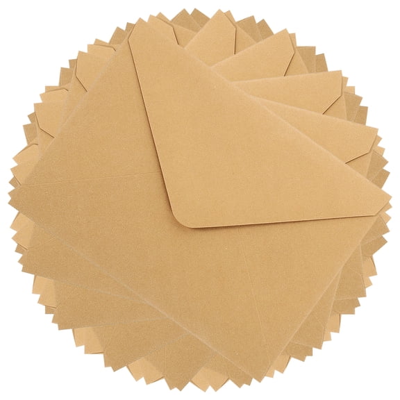 Milisten 50Pcs Blank Envelope Golden Foldable Decorative Envelopes for Invitations and Letters