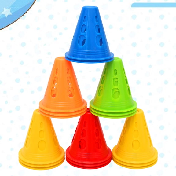 Milisten 50Pcs Assorted Color Horn Cone Obstacles for Indoor and Outdoor Skating Training