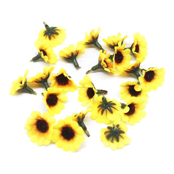 Milisten 50Pcs Attractive Simulation Sunflower Yellow Flower for Wedding and Party Decoration