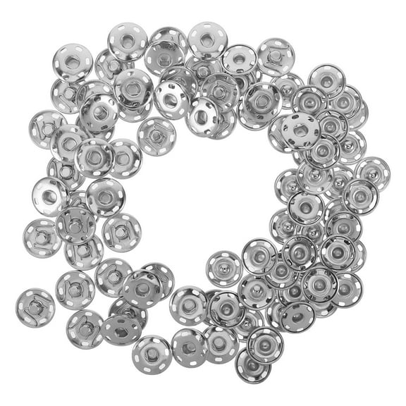 Milisten 50Pcs Metal Snap Fasteners Buttons Silver for Clothing Secure Closure for Various Clothing Items