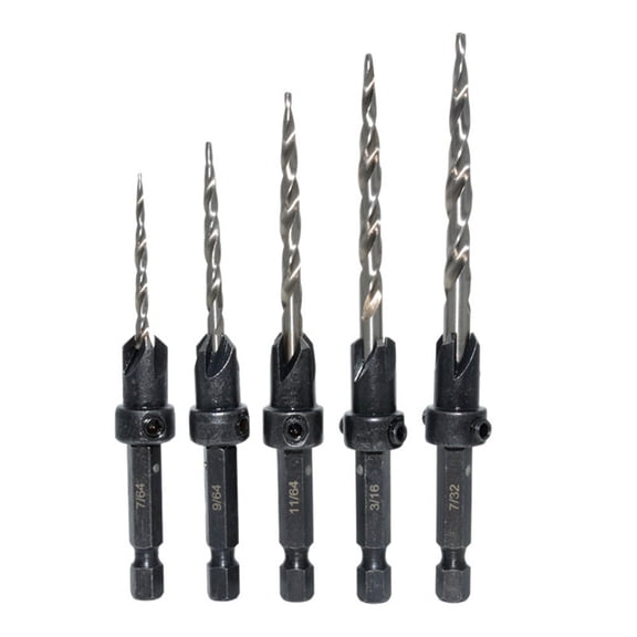 Milisten 5Pack Center Finding Drill Bit Hexagonal Shank for Material Drilling 1.24X11.4in