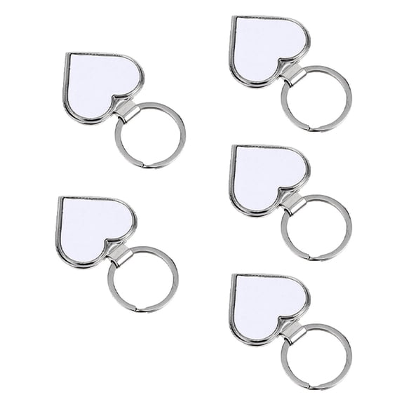 Milisten 5Pcs Blank Keyring Craft Metal Heart Shaped for Keychain Making