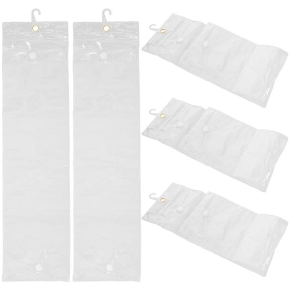 Milisten 5Pcs Clear Wig Hanging Pouch Bags with Hook for Travel and Hair Extension Storage