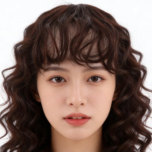 Milisten 5Pcs Natural Curly Clip in Bangs Dark Brown Fake Hair Fringe Extensions