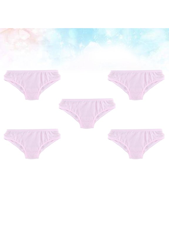 5Pcs Cotton Disposable Panties Pink Comfortable Breathable Underwear for Adults