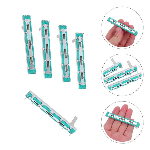 Milisten 5Pcs Dual Knob Linear Sliding Potentiometer Block for Home Audio and Electronic Applications