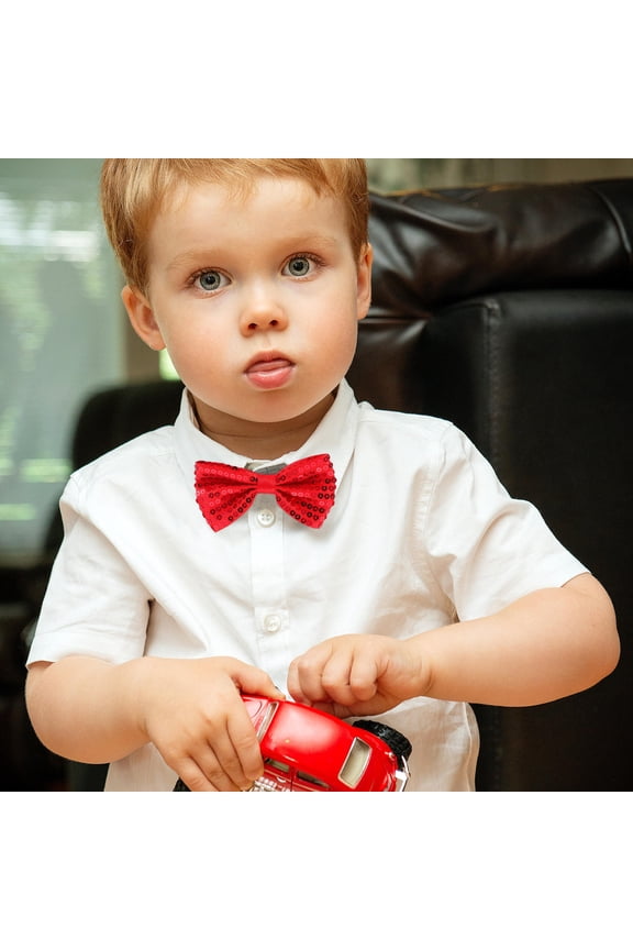 5Pcs Durable Red Sequin Bow Ties Perfect for Performances and Daily Occasion
