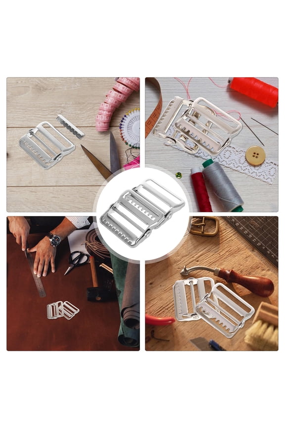 5Pcs Golden Metal Lock Slider Buckles Adjustable Strap Buckles for Backpack Bag Hardware