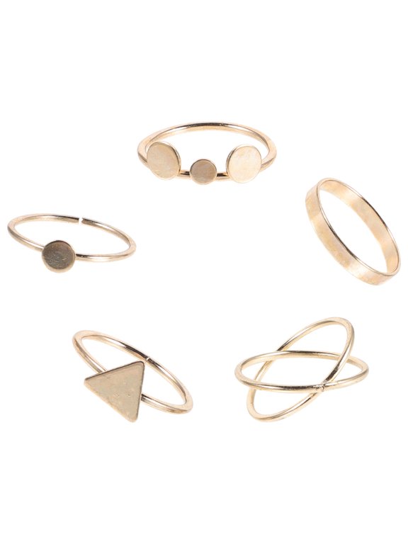 Golden Alloy Open Finger Rings Comfortable and Stylish Jewelry for Any Occasion 5Pcs