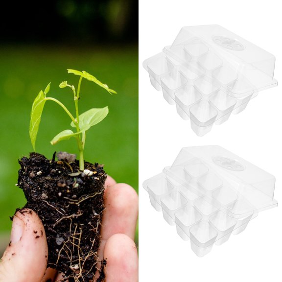 Milisten Economic Plastic Plant Grower 12 Cells for Repeated Use 5Pcs