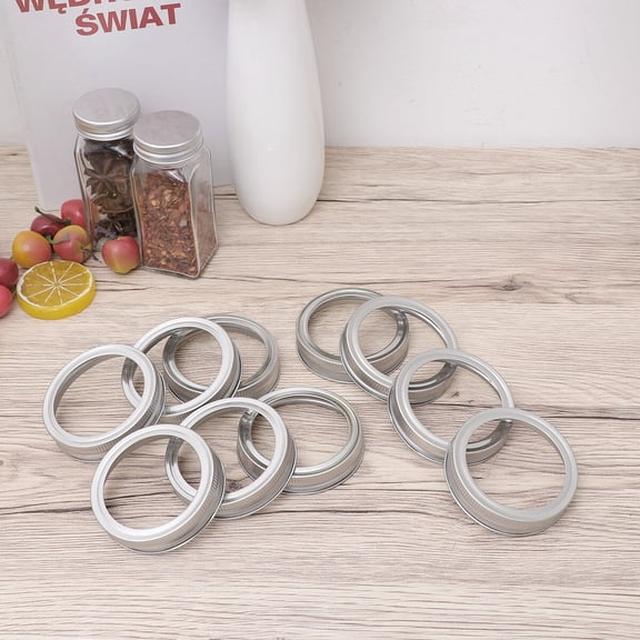Milisten 5Pcs Plated Silver Jar Lids and Bands Metal Screw Rings for Mason Jars Ideal for Sprouting