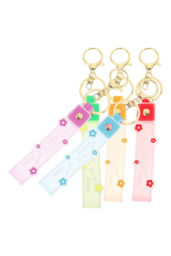 5-Pack Smooth Silicone Keychain Bracelets in Assorted Colors, Wristbands for Keys or Bag Decoration