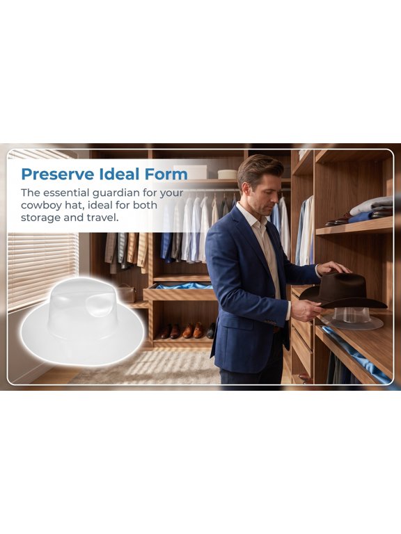 Universal Fit Cowboy Hat Rack, Transparent Design, Damage Prevention, 5Pcs
