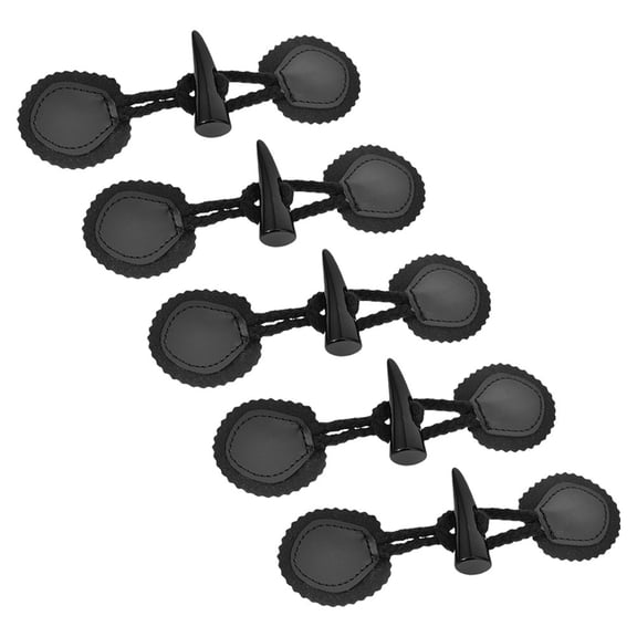 Milisten 5Pcs Large Black Resin Buttons for Coats Featuring Diagonal Toggle Closure for Firm Hold