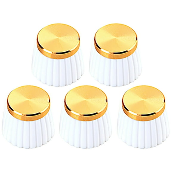 Milisten Guitar Tone Volume Control Knobs White Plastic 5Pcs 0.77X0.77X0.63In