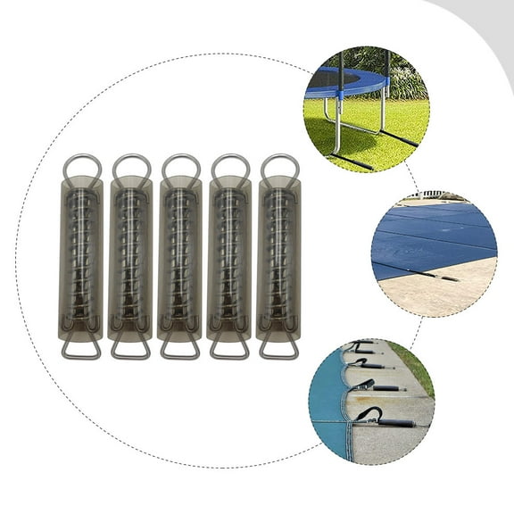 Milisten Weatherproof Pool Cover Springs Black 5Set 7.07X1.38X1.38In