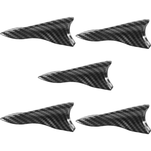 Milisten 5pcs Car Rear Spoiler Exterior Black Carbon Fiber Pattern Pointed Design