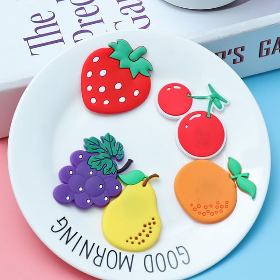 Milisten 5-Pack Fruit Cartoon Silicone Magnets for Refrigerator, Whiteboard, and Home Decor, Colorful Kitchen Accessories