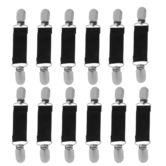 Milisten Anti Slip Clips for Bed Linen 6 Pairs Fixed Buckle Cloth Grippers Black
