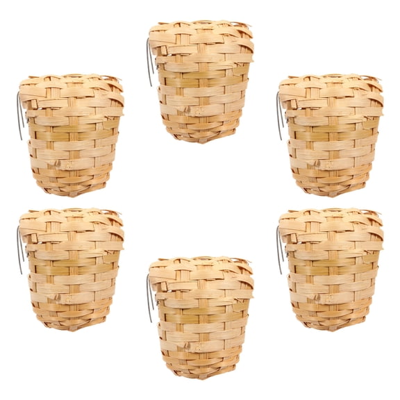 Milisten  6 Pcs Bird Bamboo Nest House for Warm Shelter Handmade