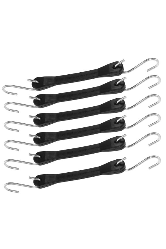 Luggage Strap Fastening Black 6Pcs 10.2X0.8X0.4In Rubber Iron