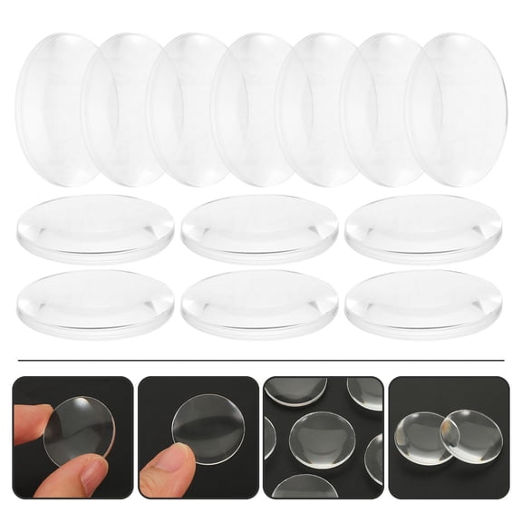 Milisten 60Pcs Transparent Biconvex Lens Kit Durable Optical Lenses for Physics Education Use
