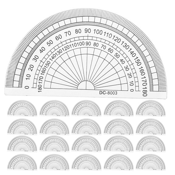 Milisten 60Pcs Multifunctional Semi Circle Protractor for Geometry Students and Office Use